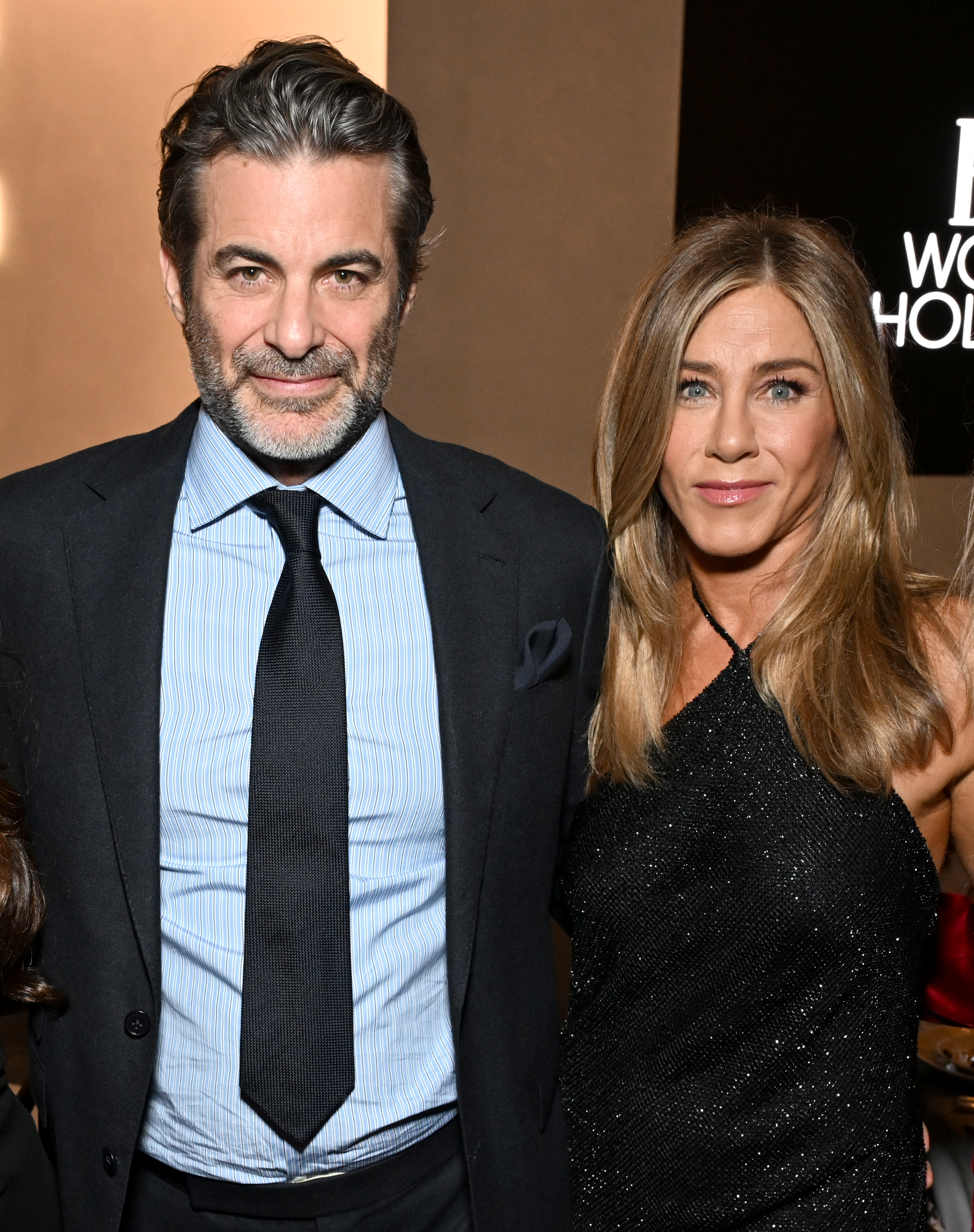 Jim Curtis and Jennifer Aniston during Elle's 2025 Women in Hollywood Celebration on November 17, 2025 in Los Angeles | Source: Getty Images