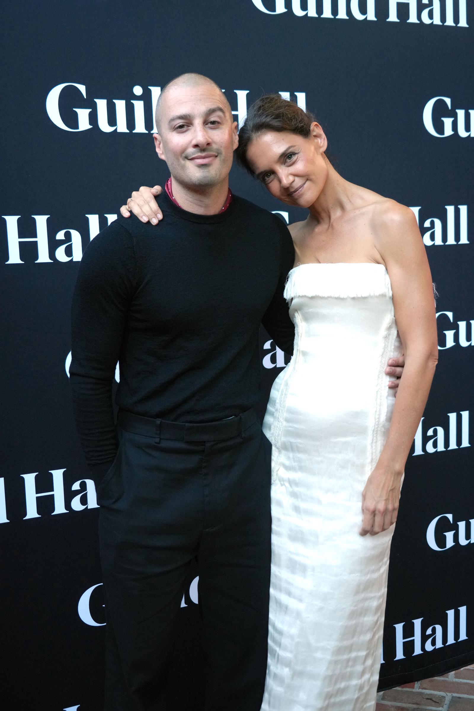 Jason Bard Yarmosky and Katie Holmes attend Guild Hall Summer Gala 2026 Honoring Andrea Grover at Guild Hall on August 7, 2026 in East Hampton | Source: Getty Images