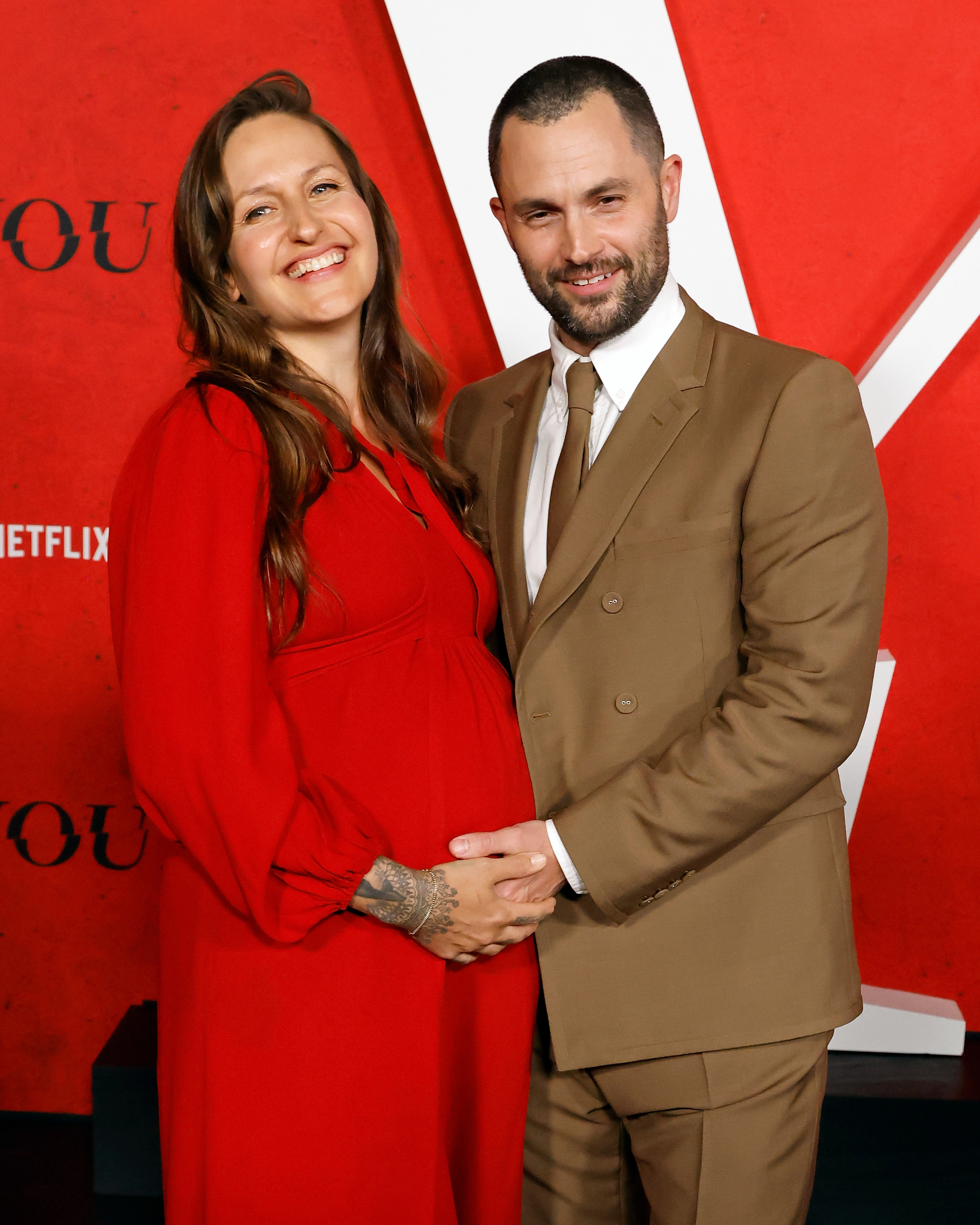 Penn Badgley and Domino Kirke attend a screening for Season 5 of Netflix's "You" at The Plaza Hotel on April 23, 2025 in New York City. | Source: Getty Images