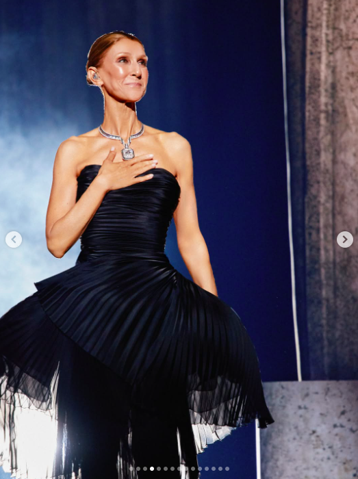 Céline Dion, visibly emotional, during the opening night of "On Ne Change Pas” in Paris, France on September 12, 2026 | Source: instagram/celinedion