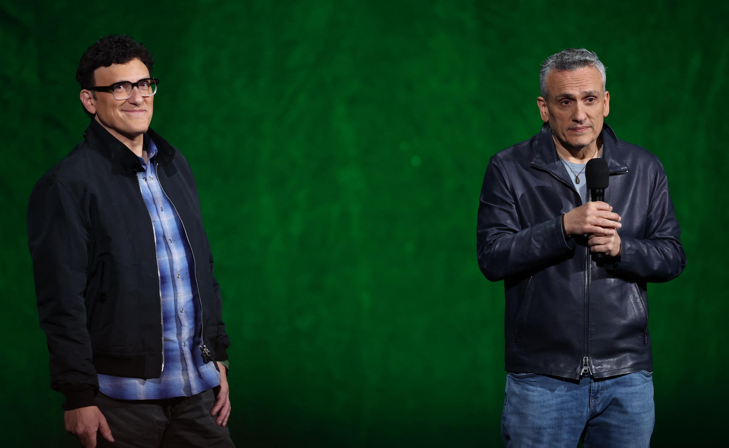 Anthony Russo and Joe Russo promote "Avengers: Doomsday" during the Walt Disney Studios presentation at CinemaCon on April 16, 2026 in Las Vegas | Source: Getty Images