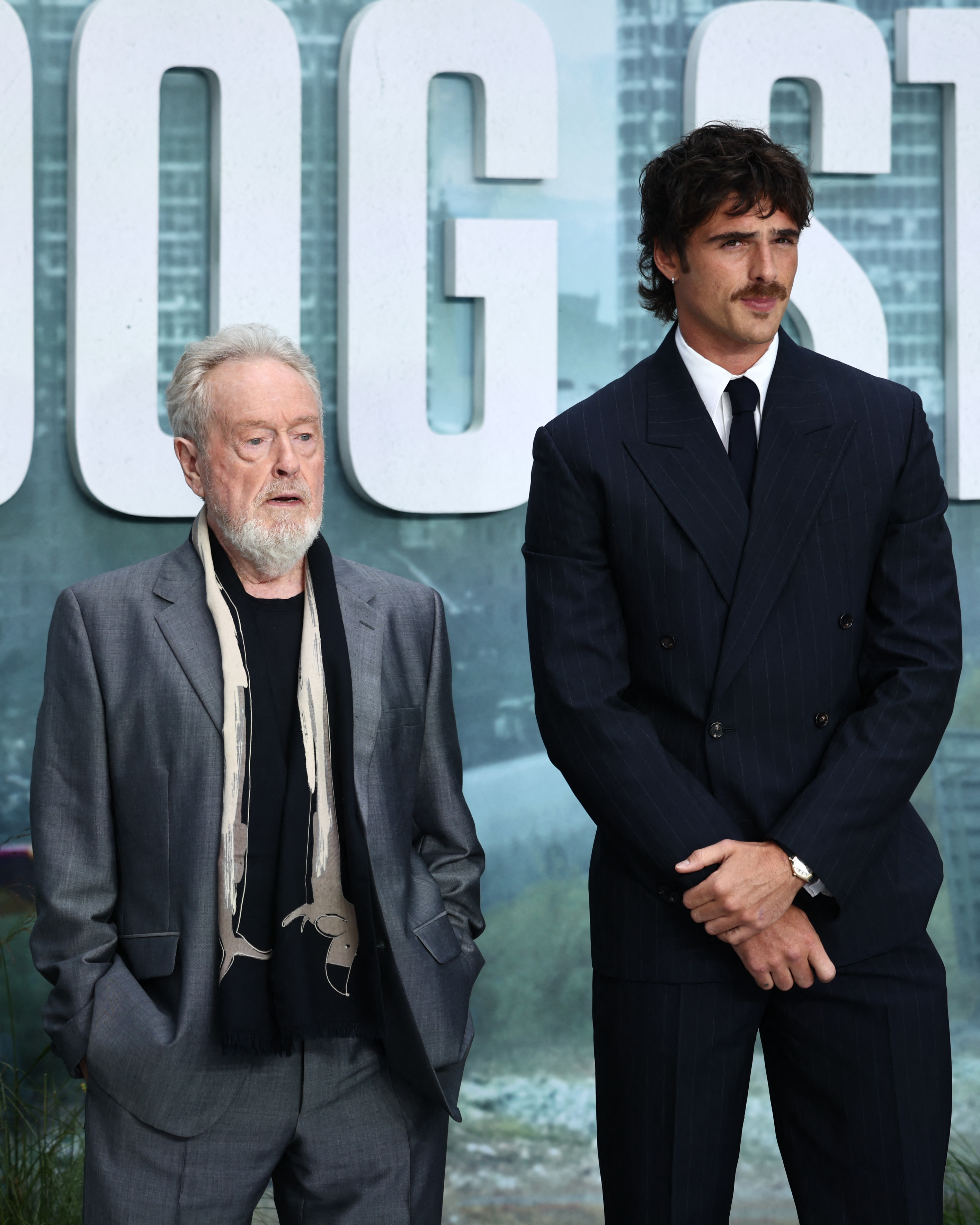 Director Ridley Scott and actor Jacob Elordi on the red carpet for the world premiere of the film "The Dog Stars," on August 20, 2026 | Source: Getty Images