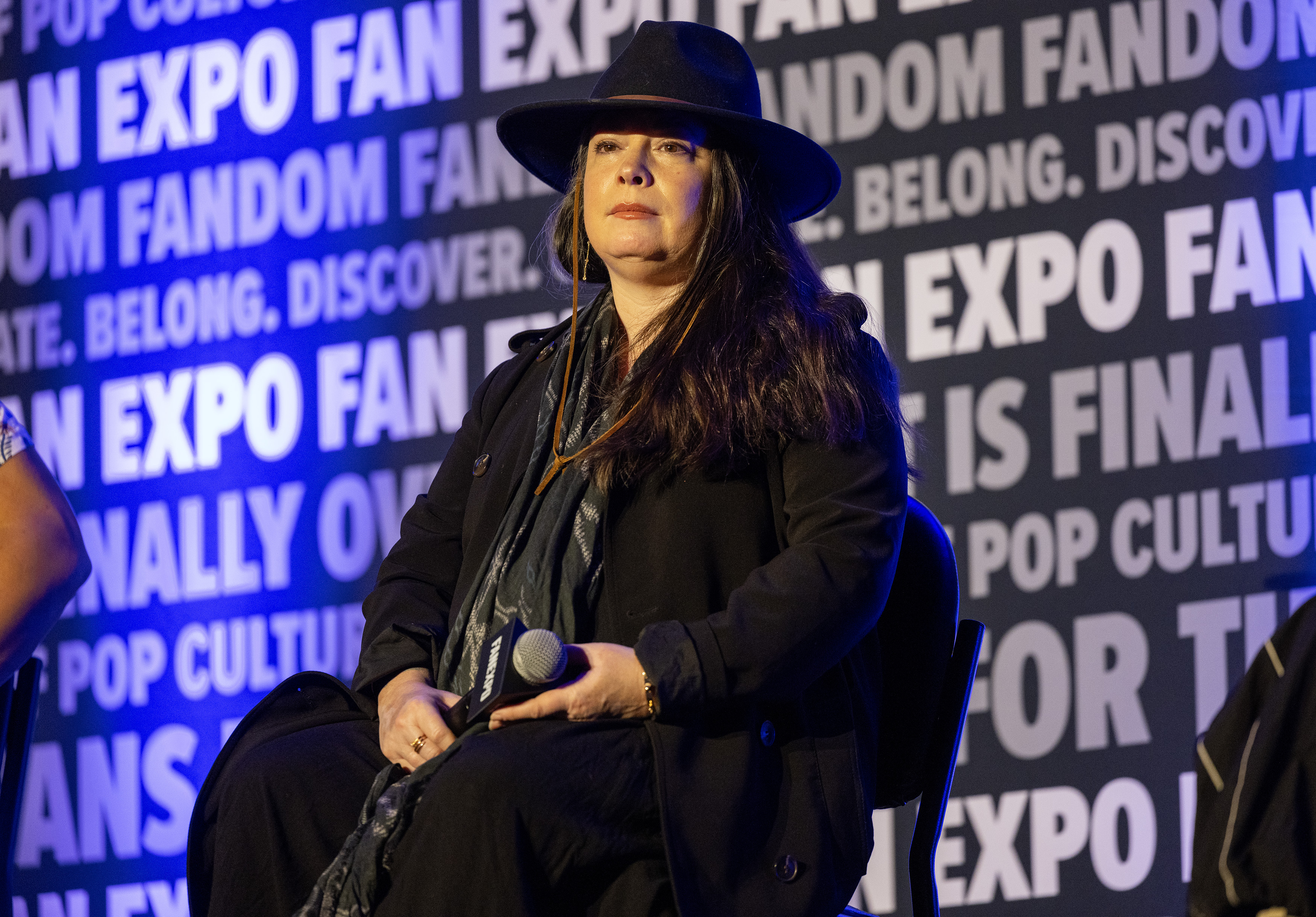 Holly Marie Combs during the "Charmed" panel at the FAN EXPO Chicago 2024 at Donald E. Stephens Convention Center on August 18, 2024 in Rosemont, Illinois. | Source: Getty Images