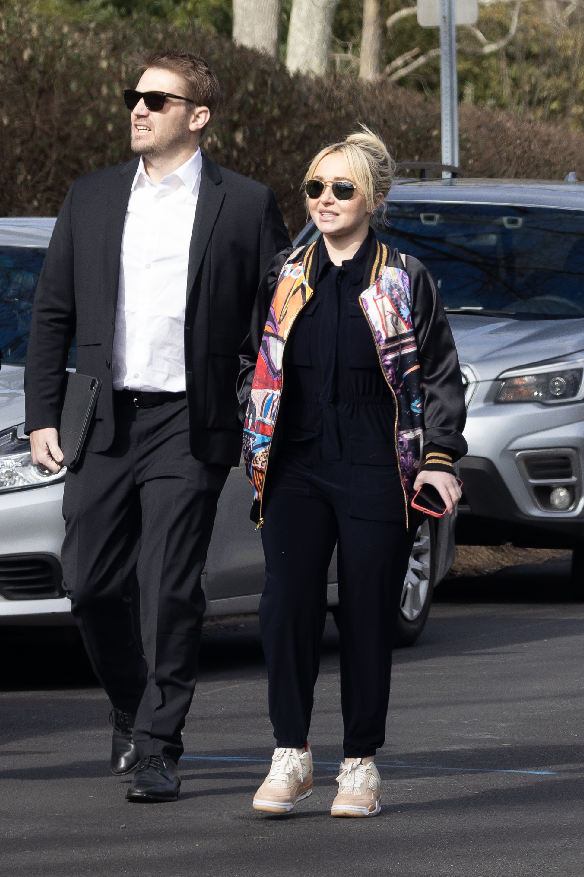 Hayden Panettiere and Brian Hickerson are seen at the celebration of life event for Panettiere's younger brother Jansen Panettiere on March 8, 2023 in Palisades, New York. | Source: Getty Images