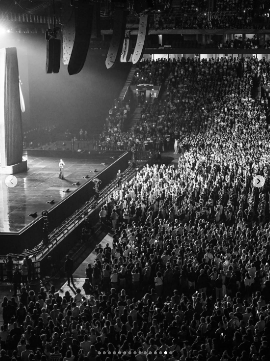 Céline Dion performing in front of a packed arena on day one of her Paris residency on September 12, 2026 | Source: instagram/celinedion