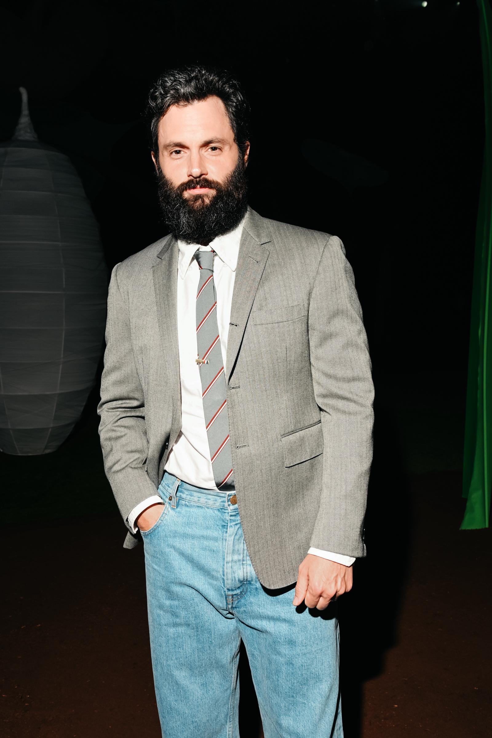 Penn Badgley at the Thom Browne fashion show as a part of RTW Spring/Summer 2027 held at The Shed at Hudson Yards on September 15, 2026 in New York City. | Source: Getty Images